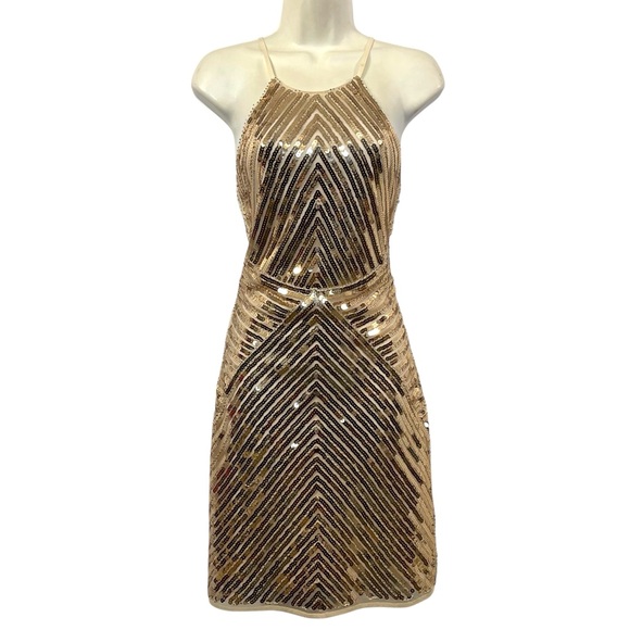 Lulus Gold Sequin Party Dress - Stunning! 🤩 - Picture 9 of 9